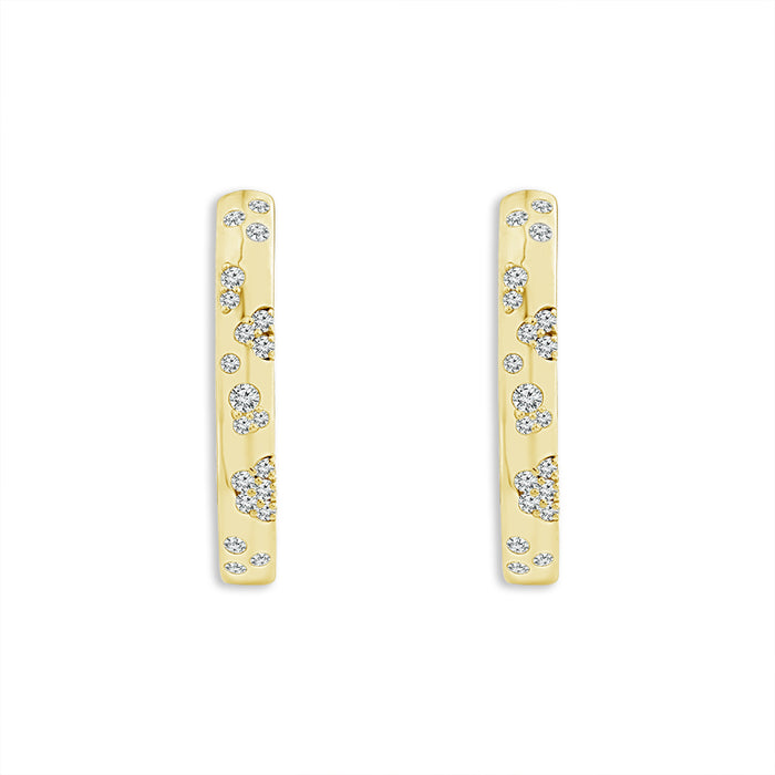 Diamond Hoops Earrings 0.50 ct tw 14k Yellow Gold-EH1201B56Y4