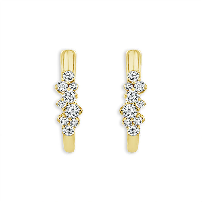 Diamond Hoops Earrings 0.50 ct tw 14k Yellow Gold-EH1202B56Y4