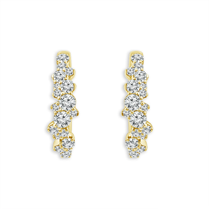 Diamond Hoops Earrings 1 ct tw 14k Yellow Gold-EH1203B56Y4