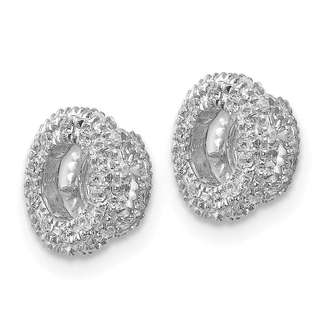 14k White Gold 1/5ct Diamond Earring Jackets-EJM5295-020-WA