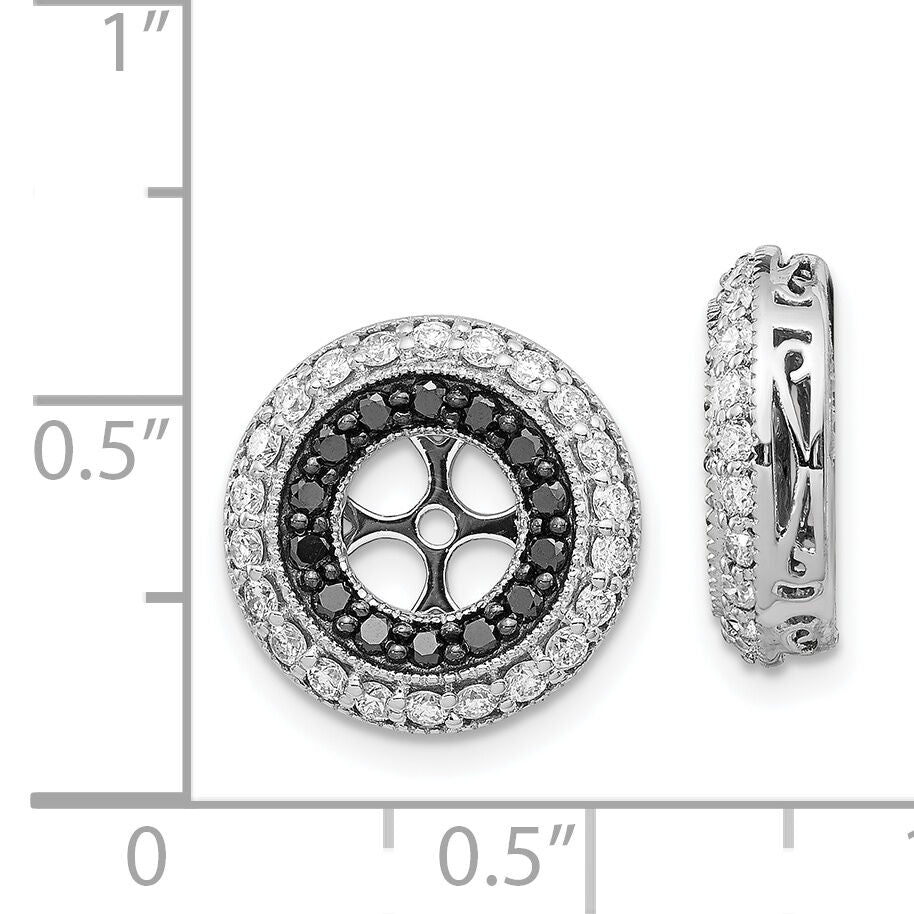 14k White Gold Black and White Diamond Earring Jackets-EJM5296-BK-100-WA