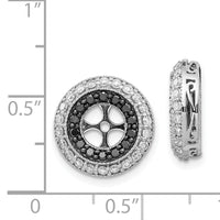 14k White Gold Black and White Diamond Earring Jackets-EJM5296-BK-100-WA