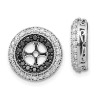 14k White Gold Black and White Diamond Earring Jackets-EJM5296-BK-100-WA