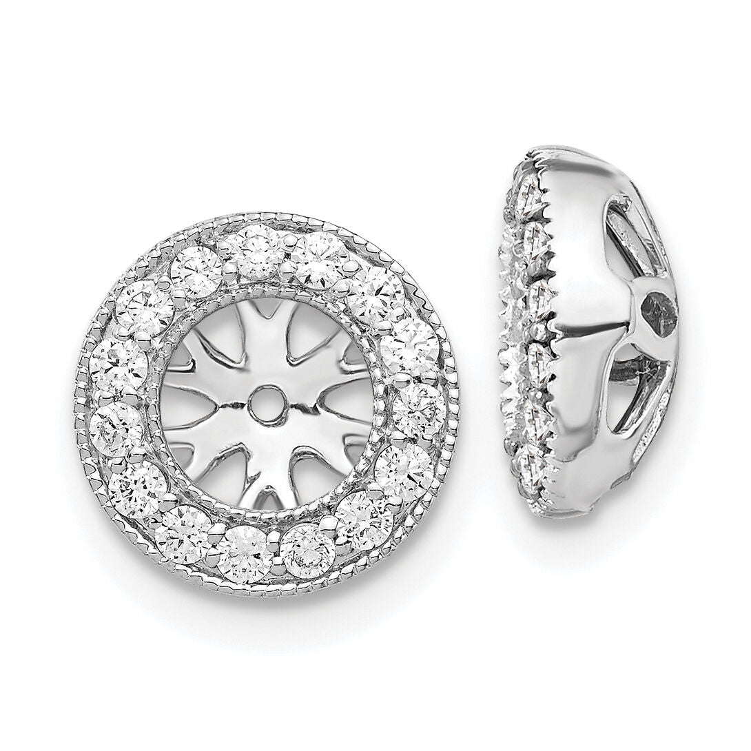 14k White Gold 1/4ct Diamond Earring Jackets-EJM5297-025-WA