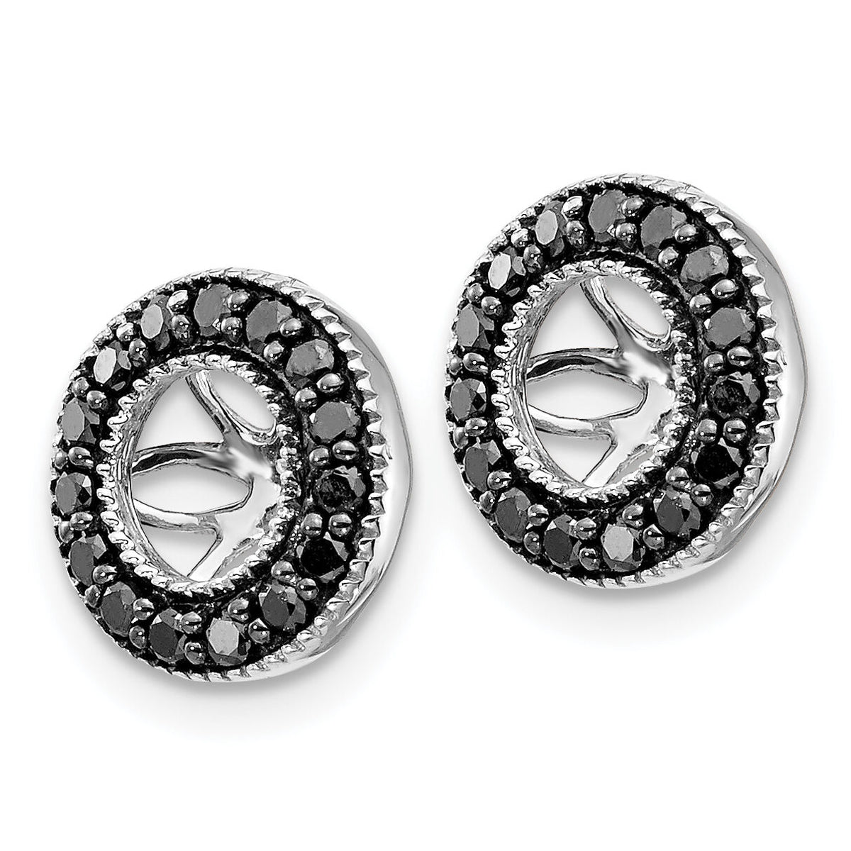 14k White Gold 1/4ct Black Diamond Earring Jackets-EJM5297-BK-025-WA