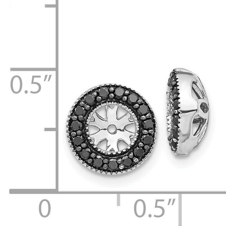 14k White Gold 1/4ct Black Diamond Earring Jackets-EJM5297-BK-025-WA