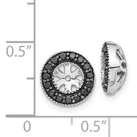 14k White Gold 1/4ct Black Diamond Earring Jackets-EJM5297-BK-025-WA