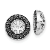 14k White Gold 1/4ct Black Diamond Earring Jackets-EJM5297-BK-025-WA