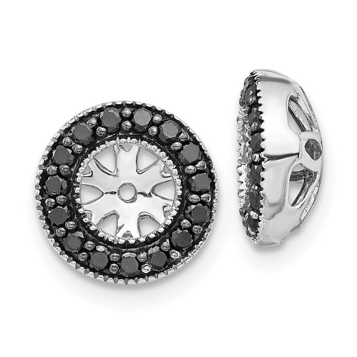 14k White Gold 1/4ct Black Diamond Earring Jackets-EJM5297-BK-025-WA