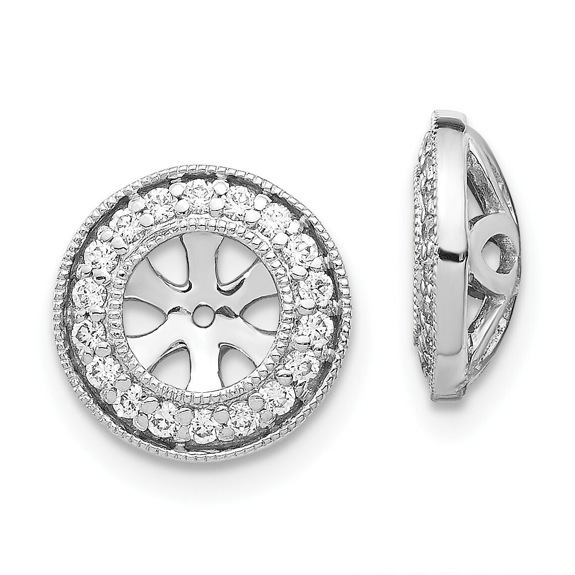 14k White Gold 1/3ct Diamond Earring Jackets-EJM5298-030-WA