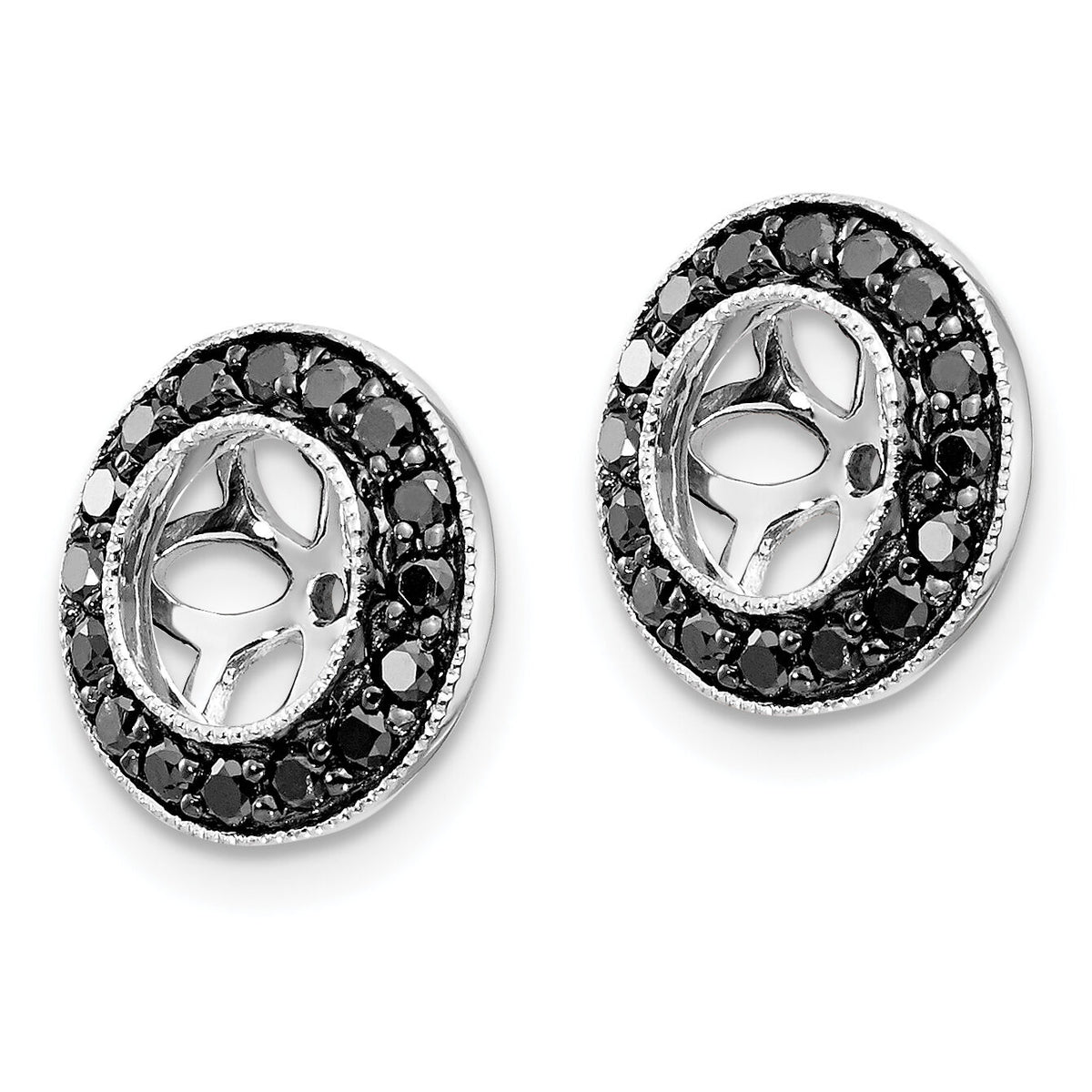 14k White Gold 1/3ct Black Diamond Earring Jackets-EJM5298-BK-030-WA