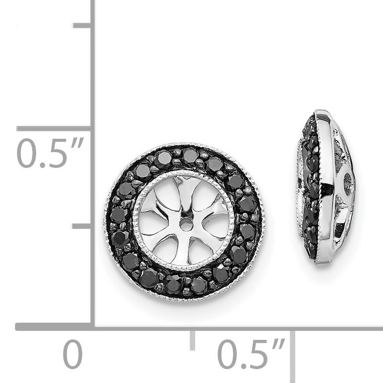 14k White Gold 1/3ct Black Diamond Earring Jackets-EJM5298-BK-030-WA