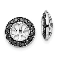 14k White Gold 1/3ct Black Diamond Earring Jackets-EJM5298-BK-030-WA
