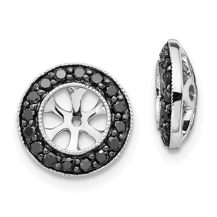 14k White Gold 1/3ct Black Diamond Earring Jackets-EJM5298-BK-030-WA