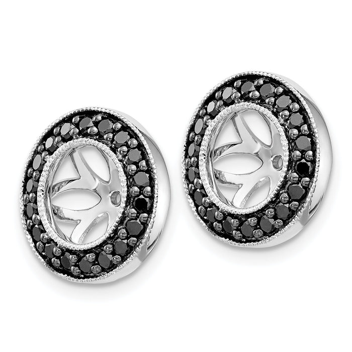 14k White Gold 1/3ct Black Diamond Earring Jackets-EJM5299-BK-033-WA