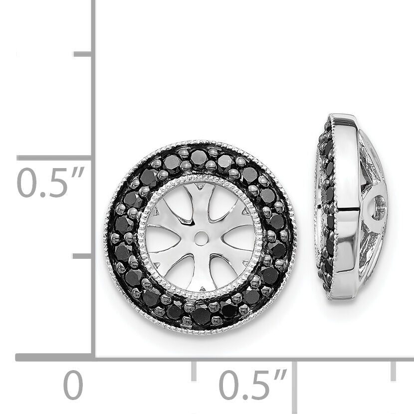 14k White Gold 1/3ct Black Diamond Earring Jackets-EJM5299-BK-033-WA