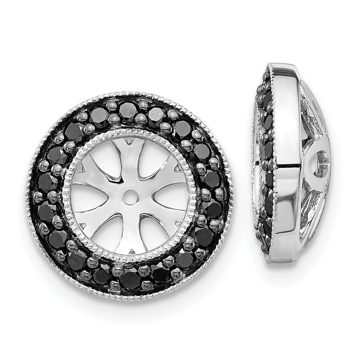 14k White Gold 1/3ct Black Diamond Earring Jackets-EJM5299-BK-033-WA