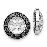 14k White Gold 1/3ct Black Diamond Earring Jackets-EJM5299-BK-033-WA