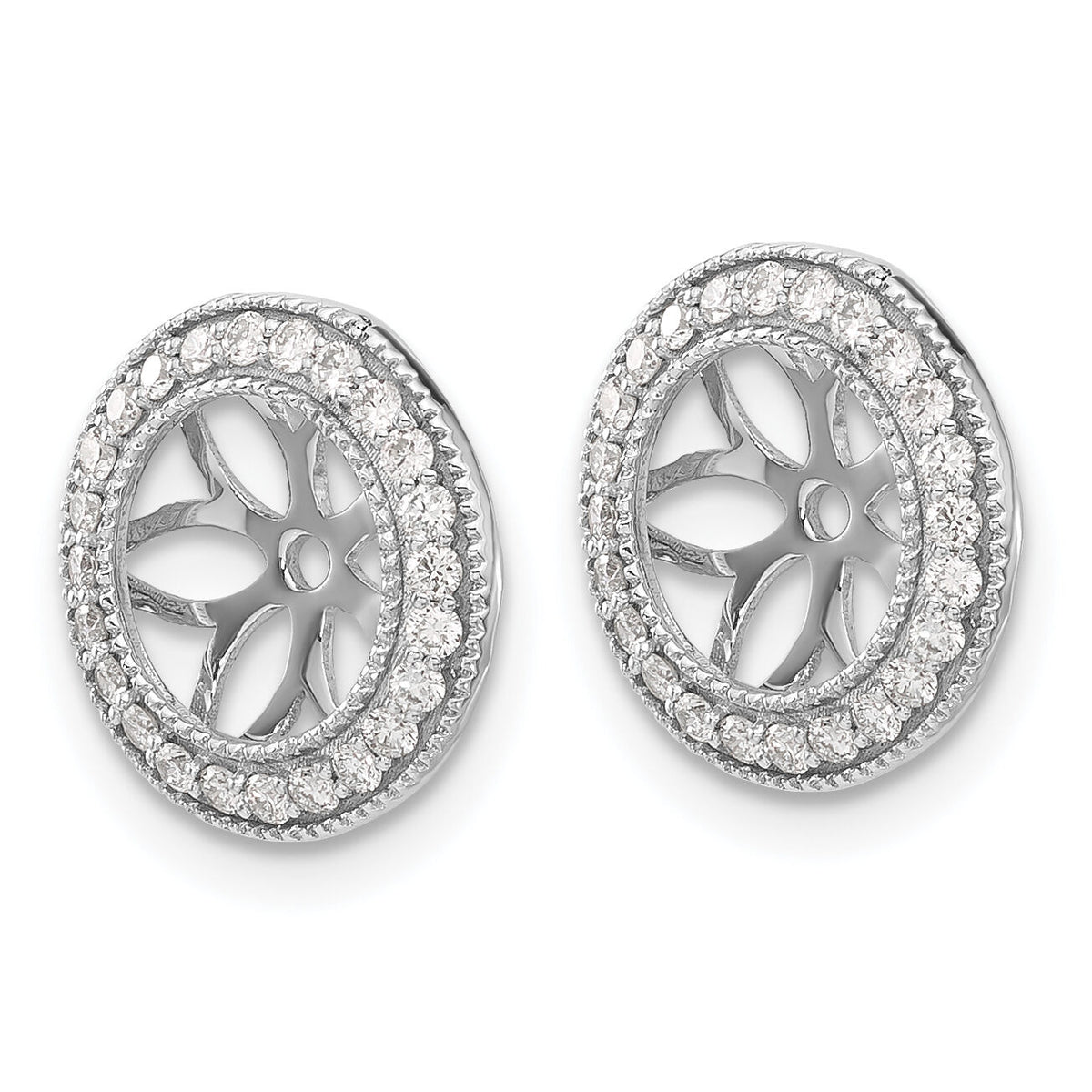 14k White Gold 3/8ct Diamond Earring Jackets-EJM5300-040-WA
