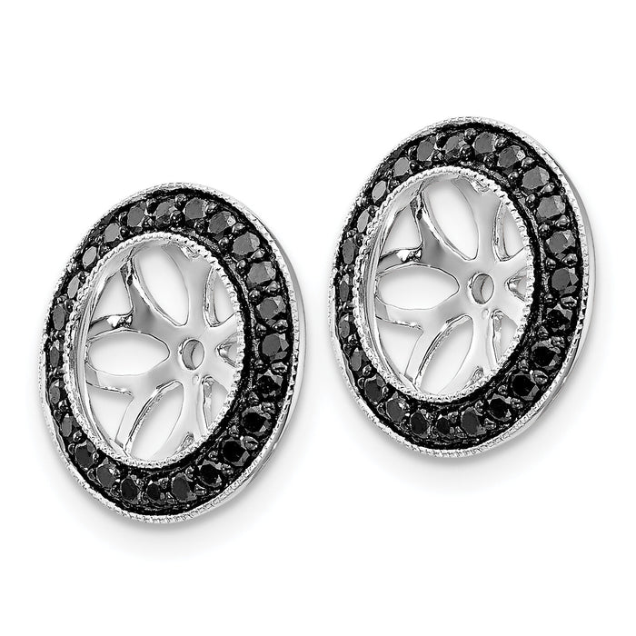 14k White Gold 3/8ct Black Diamond Earring Jackets-EJM5300-BK-040-WA