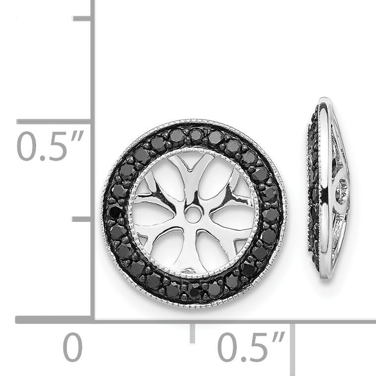 14k White Gold 3/8ct Black Diamond Earring Jackets-EJM5300-BK-040-WA