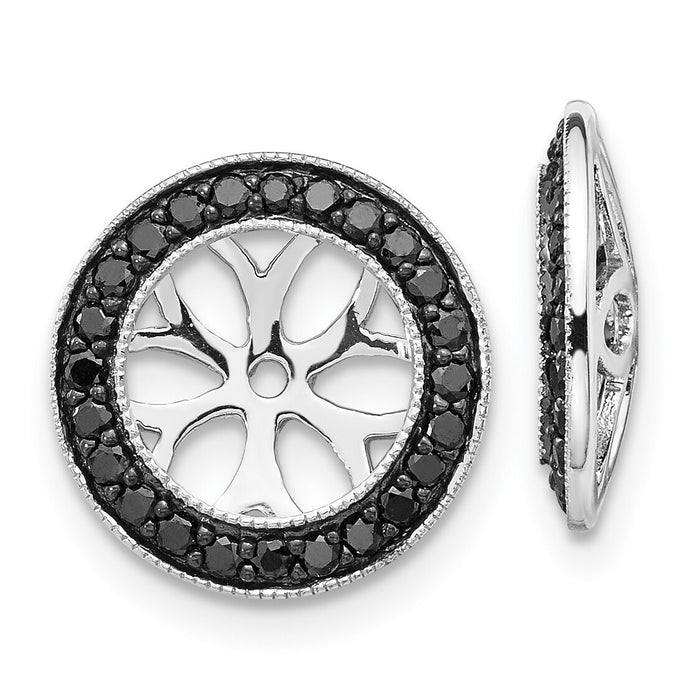 14k White Gold 3/8ct Black Diamond Earring Jackets-EJM5300-BK-040-WA