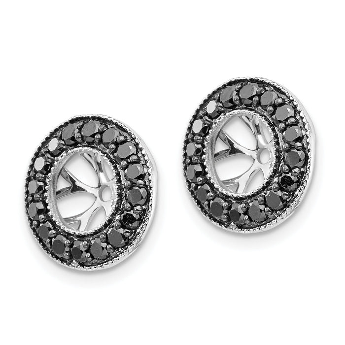 14k White Gold 3/4ct Black Diamond Earring Jackets-EJM5300-BK-075-WA