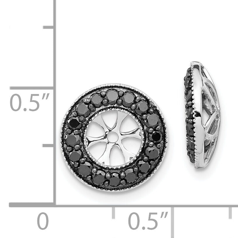 14k White Gold 3/4ct Black Diamond Earring Jackets-EJM5300-BK-075-WA