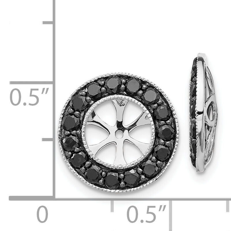 14k White Gold 1ct Black Diamond Earring Jackets-EJM5300-BK-100-WA