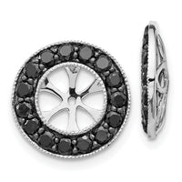 14k White Gold 1ct Black Diamond Earring Jackets-EJM5300-BK-100-WA