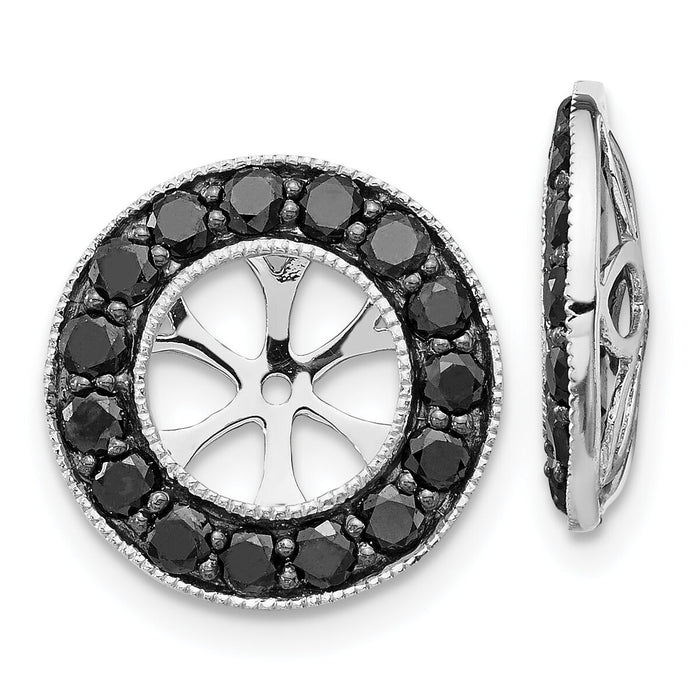 14k White Gold 1ct Black Diamond Earring Jackets-EJM5300-BK-100-WA