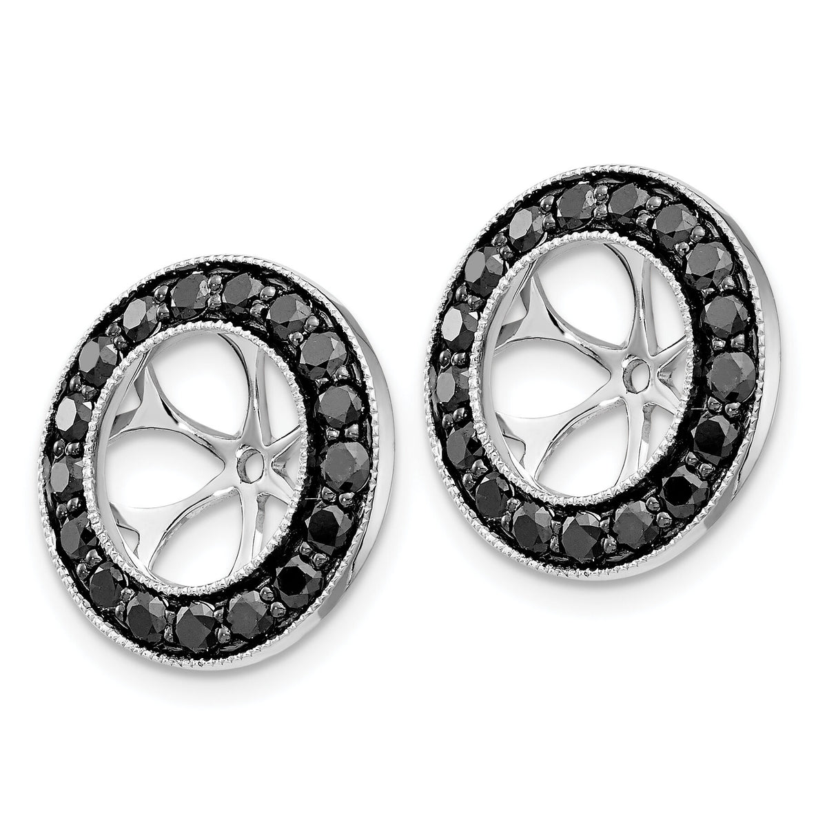14k White Gold 1-1/6ct Black Diamond Earring Jackets-EJM5300-BK-115-WA