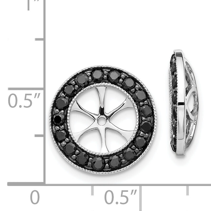 14k White Gold 1-1/6ct Black Diamond Earring Jackets-EJM5300-BK-115-WA