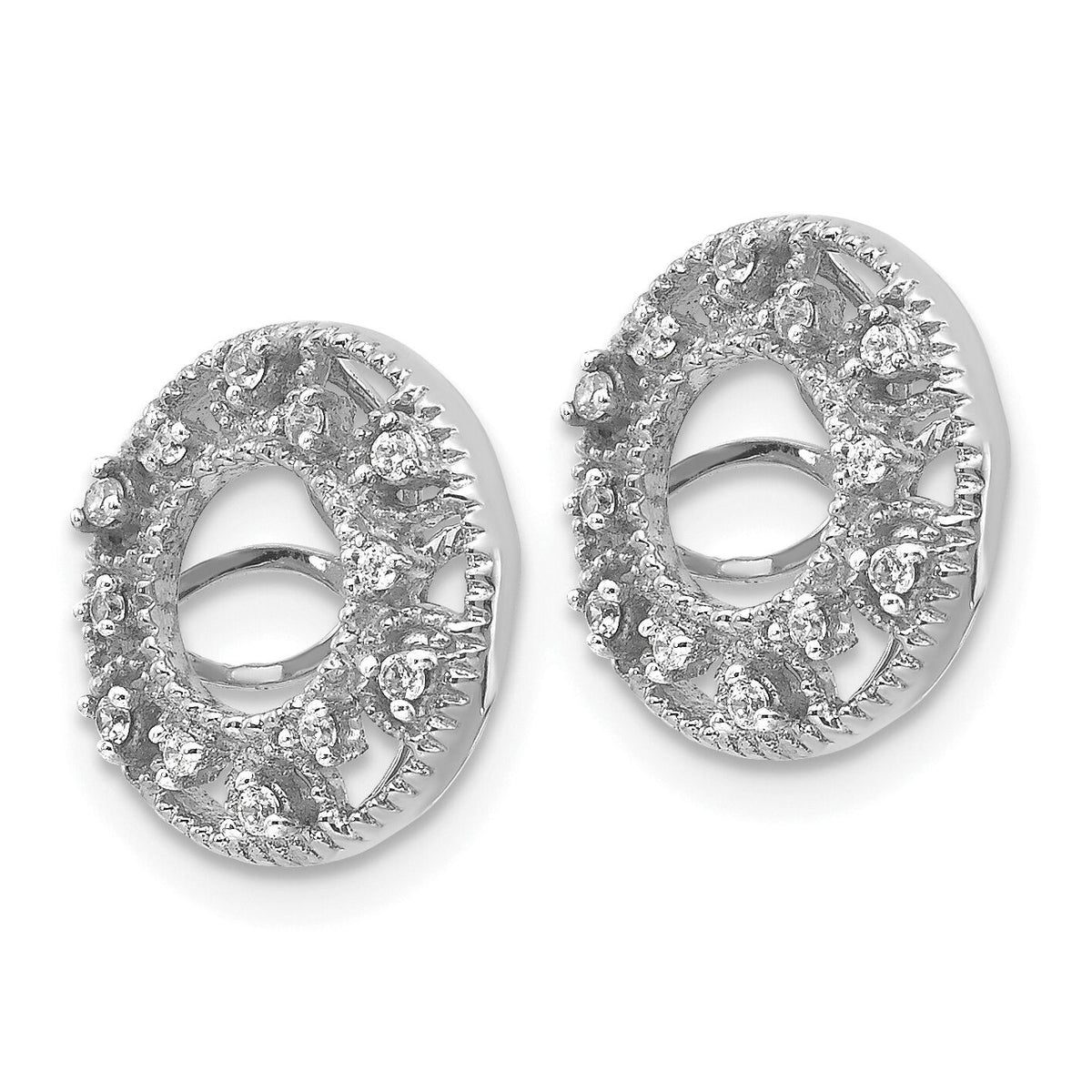 14k White Gold Fancy 1/10ct Diamond Earring Jackets-EJM5301-010-WA