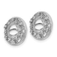14k White Gold Fancy 1/10ct Diamond Earring Jackets-EJM5301-010-WA