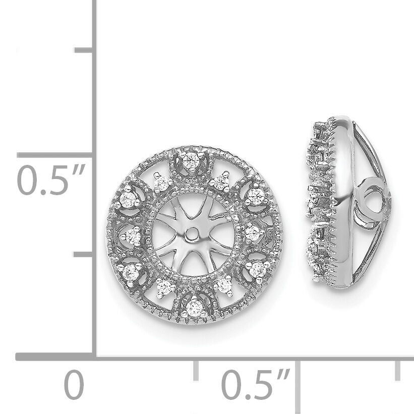 14k White Gold Fancy 1/10ct Diamond Earring Jackets-EJM5301-010-WA