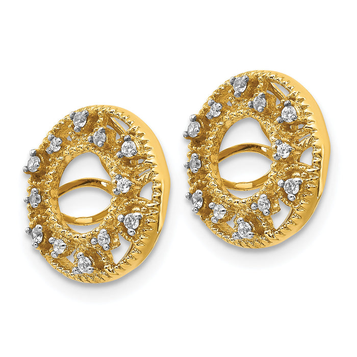 14k Fancy Diamond Earring Jackets-EJM5301-010-YA