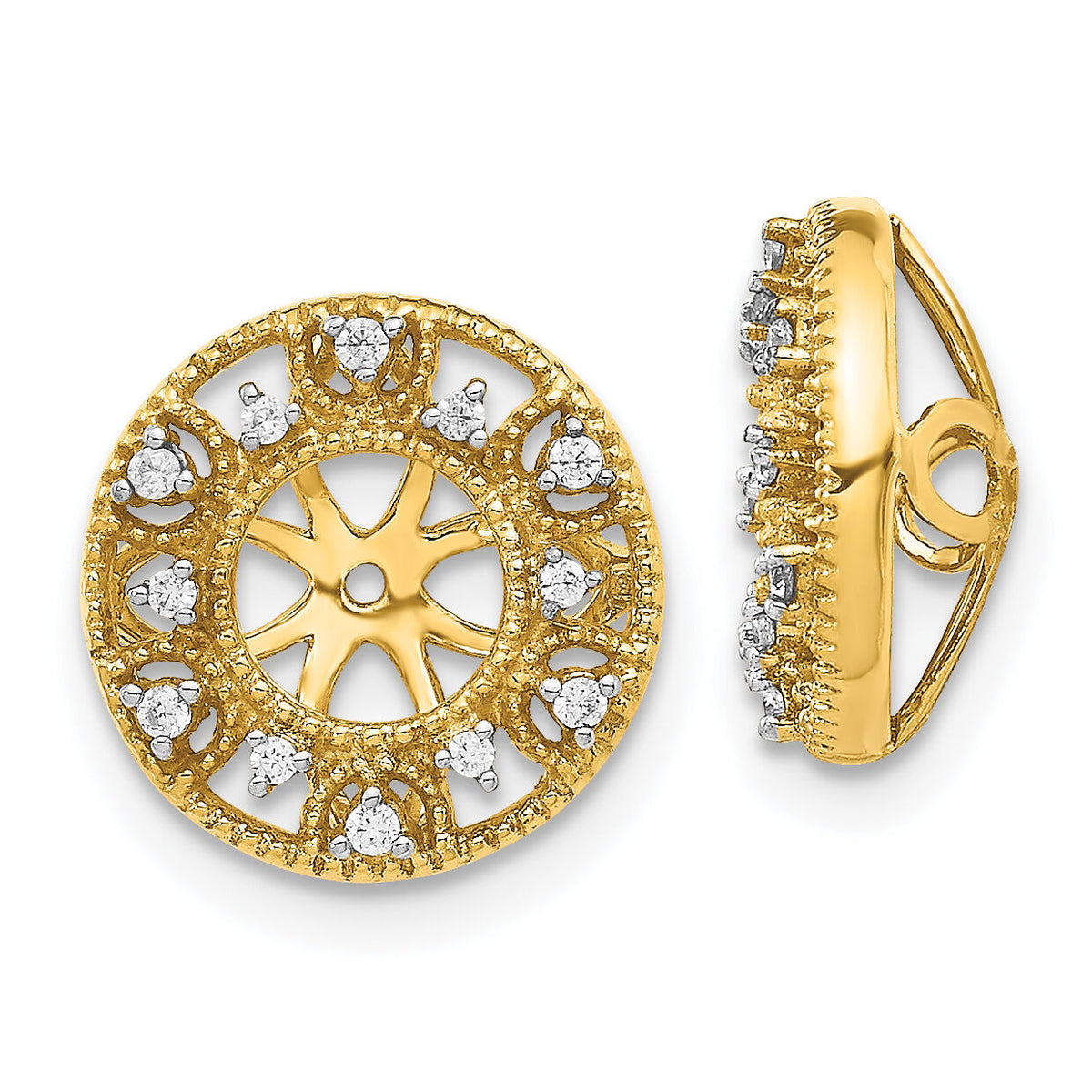 14k Fancy Diamond Earring Jackets-EJM5301-010-YA