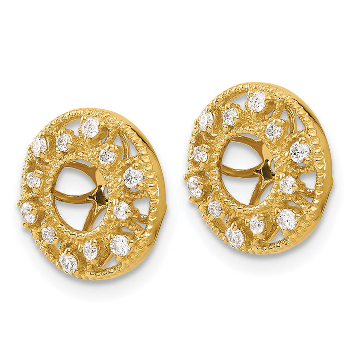 14k Fancy Diamond Earring Jackets-EJM5301-025-YA