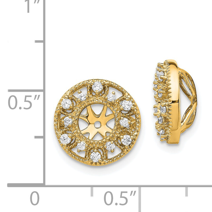 14k Fancy Diamond Earring Jackets-EJM5301-025-YA