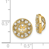 14k Fancy Diamond Earring Jackets-EJM5301-025-YA
