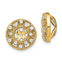 14k Fancy Diamond Earring Jackets-EJM5301-025-YA