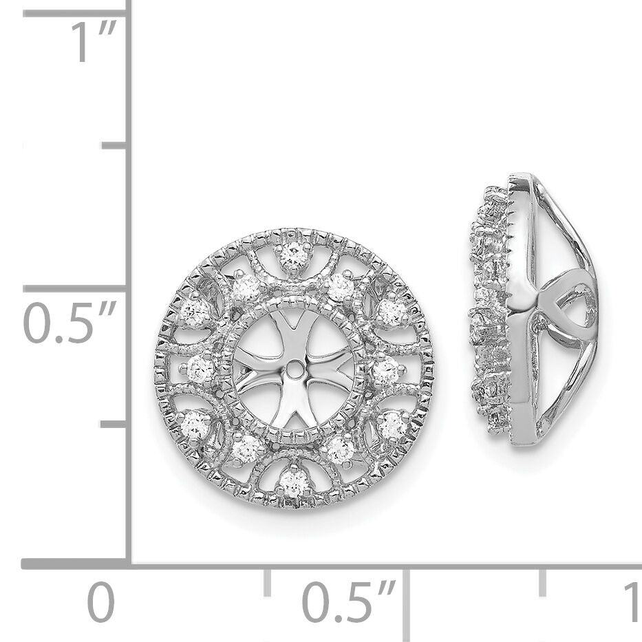 14k White Gold Diamond Earring Jackets-EJM5302-025-WA