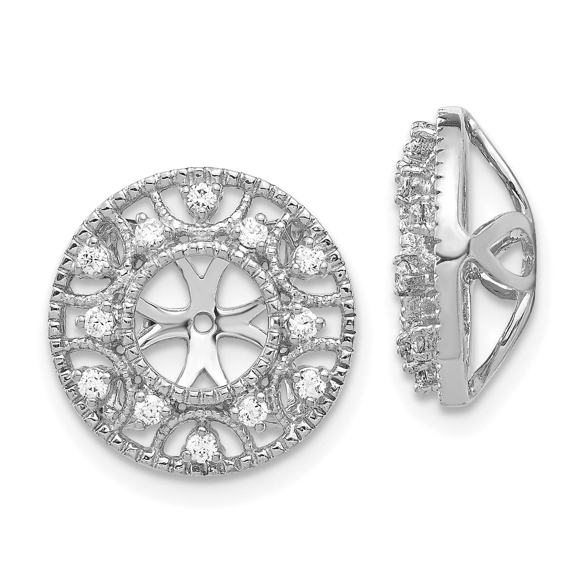14k White Gold Diamond Earring Jackets-EJM5302-025-WA