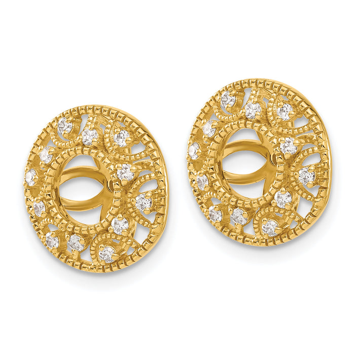 14k Fancy Diamond Earring Jackets-EJM5302-025-YA