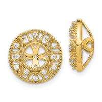 14k Fancy Diamond Earring Jackets-EJM5302-025-YA