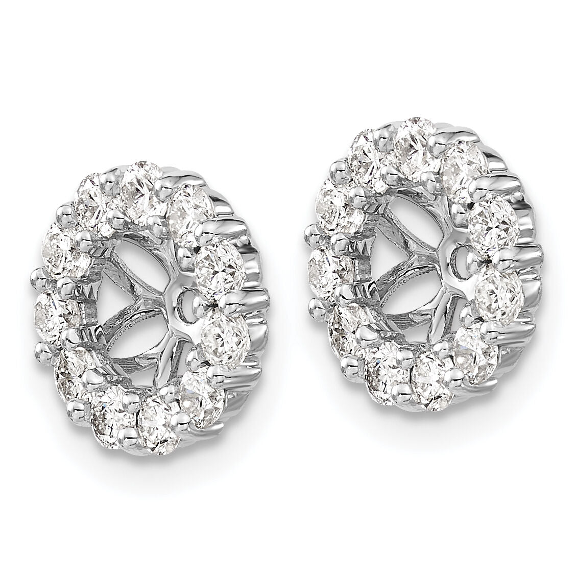 14k White Gold Diamond Earring Jackets-EJM5305-100-WA