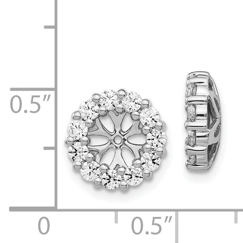 14k White Gold Diamond Earring Jackets-EJM5305-100-WA