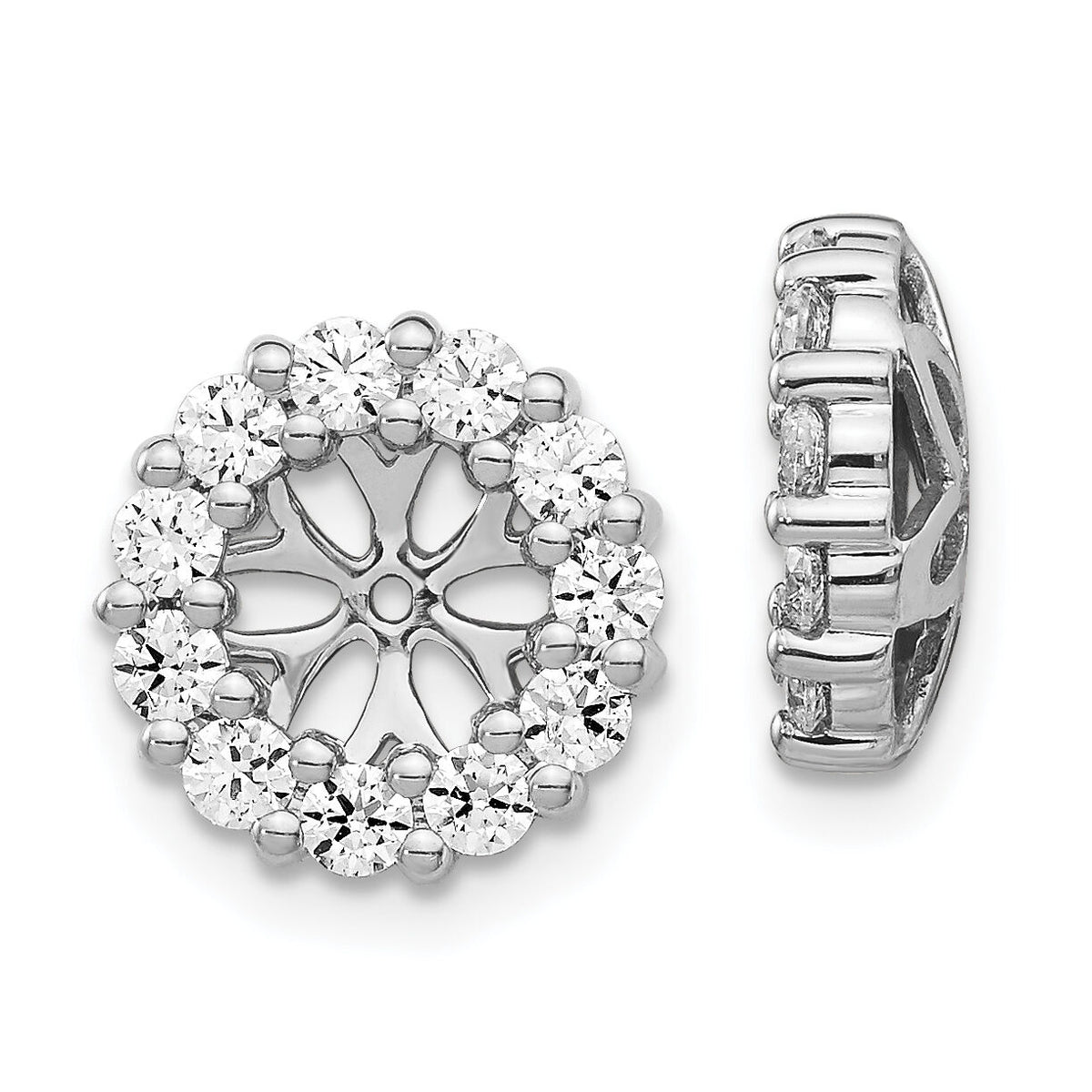 14k White Gold Diamond Earring Jackets-EJM5305-100-WA