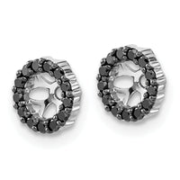 14k White Gold Black Diamond Earring Jackets-EJM5306-BK-025-WA